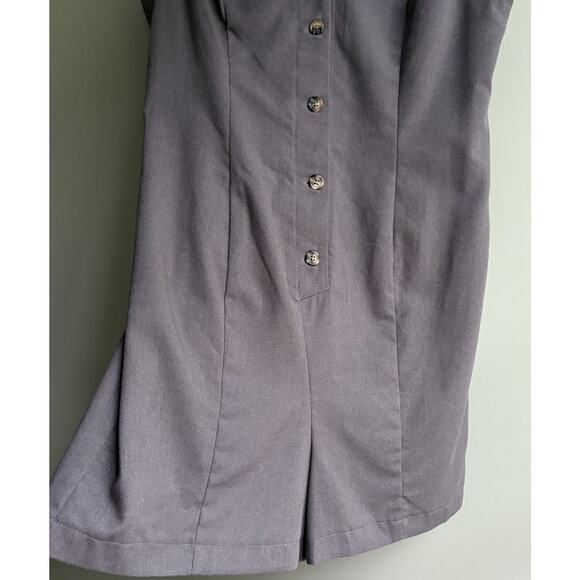 Nordstrom Hi Res S Sleeveless Romper V-neck Button Front Gray Y2K - Picture 4 of 9